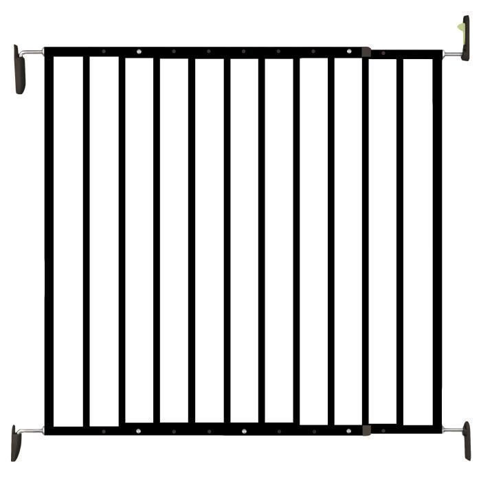 NORDLINGER PRO Cancelletto di sicurezza per bambini LEA BLACK - Nero - da 64 a 113 cm - Acciaio - Cancelletto con sbarra di accesso