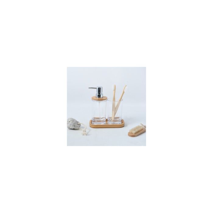 Juego de accesorios de baño MATEA transparente MSV de 3 piezas