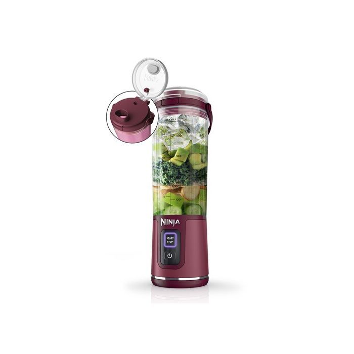 Ninja Blast tragbarer Standmixer NIN171 – BC151EUCR – 530-ml-Behälter – 2 Stunden Akkulaufzeit – Kabellos – BPA-frei – Cranberry