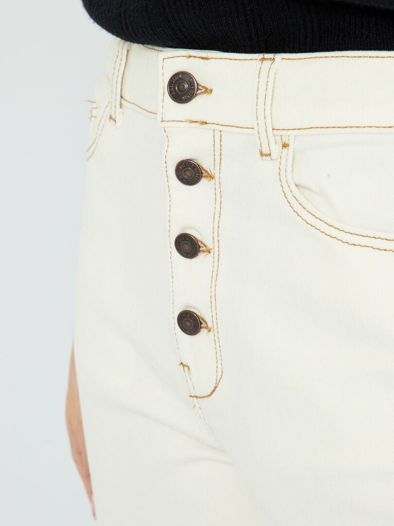 Zeer hooggetailleerde mom jeans - Maat 32 - WIT