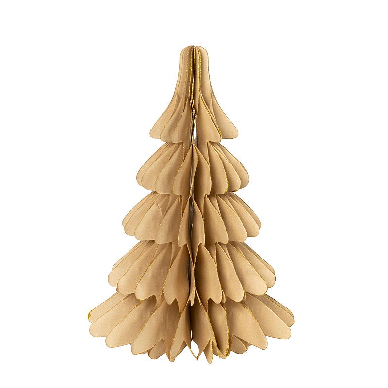 Árbol de Navidad de papel con diseño de panal, 18 x 27 cm.