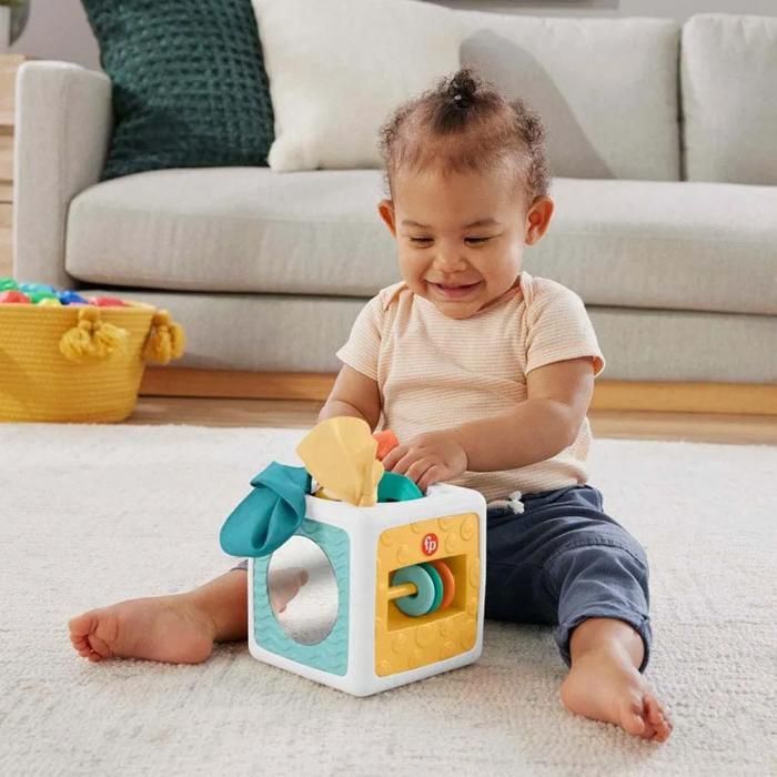 Activiteitenkubus - Fisher-Price - HML64 - Sensorisch - 6 tissues - Baby 3 maanden