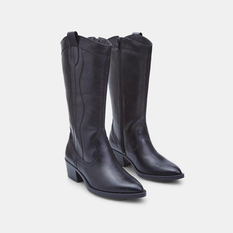 Damskie skórzane buty kowbojskie BATA