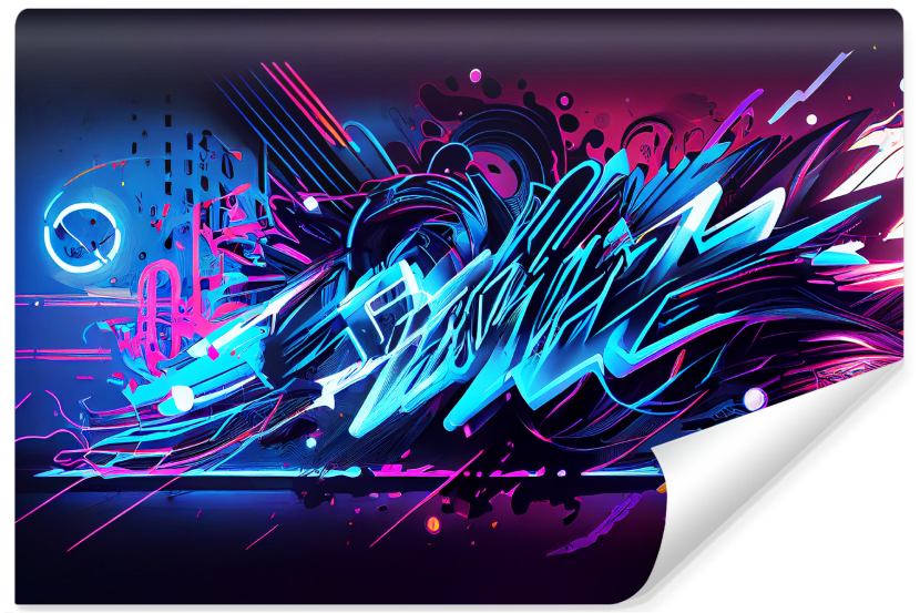 Fototapeta Młodzieżowa Neonowe Graffiti 90x60cm