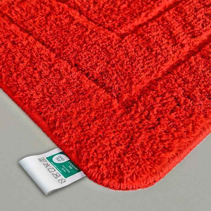 Tapis de bain Atlantis Rectangulaire Dos antidérapant Rouge 70 x 120 cm