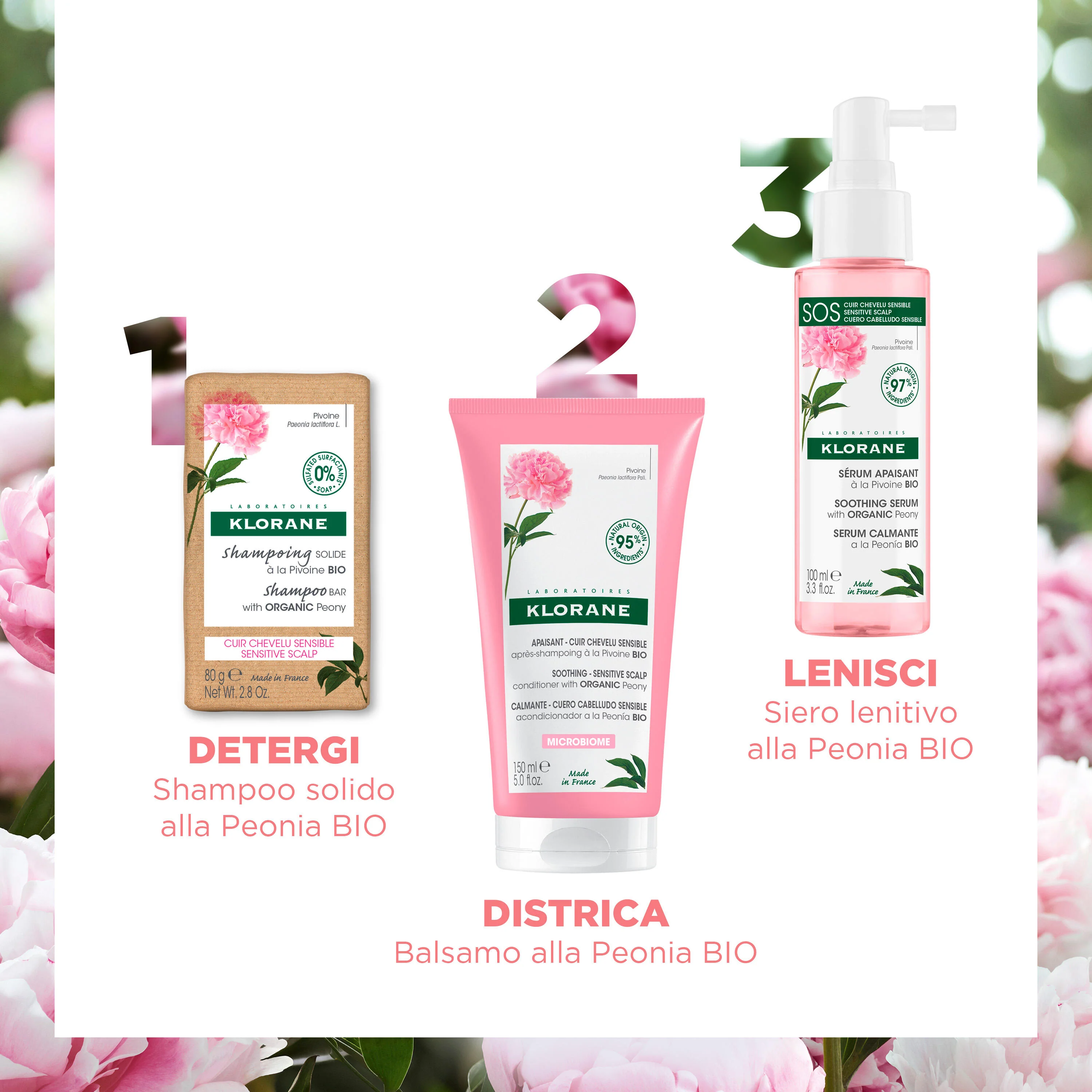 Peonia Shampoo solido lenitivo - Shampoo Delicato