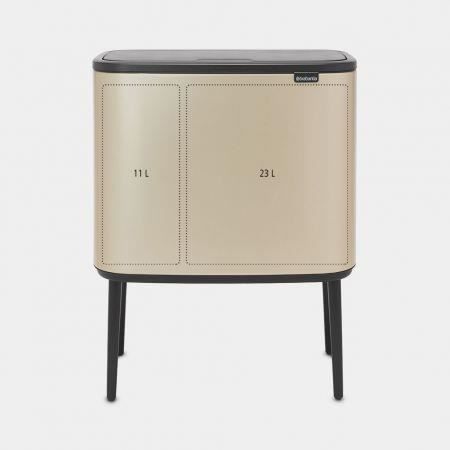 Cestino BRABANTIA Bo Touch - 11+23 L - Oro metallizzato
