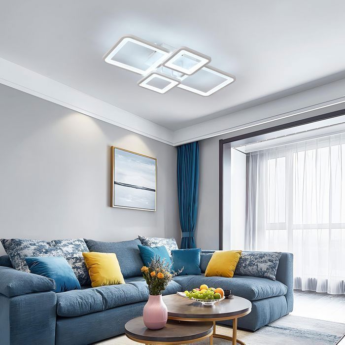 DORLINK Plafonnier LED Carré Moderne 54W - Dimmable avec Télécommande 3000K-6500K - Pour Chambre Salon
