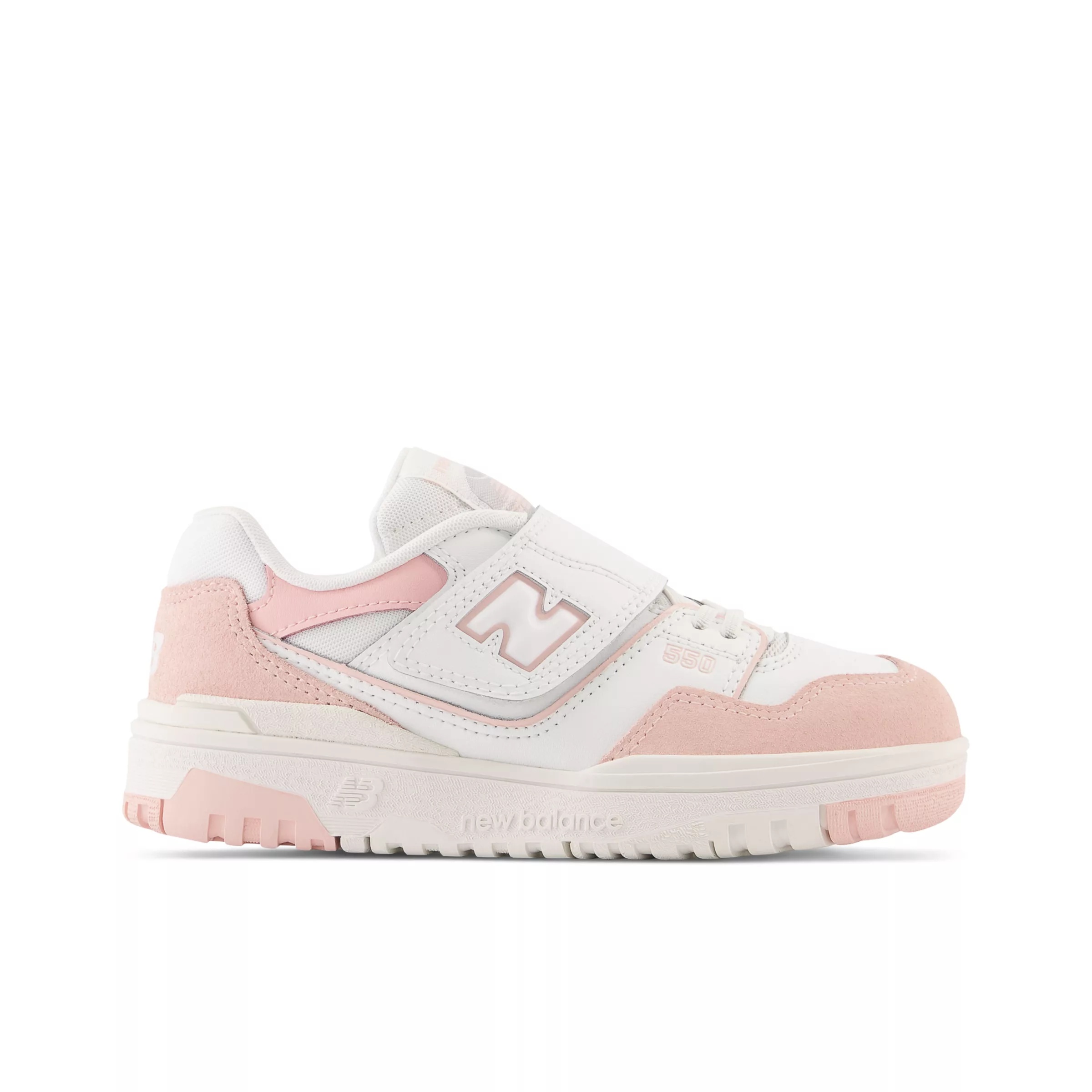 550 Bungee Lace with Top Strap White con pink haze