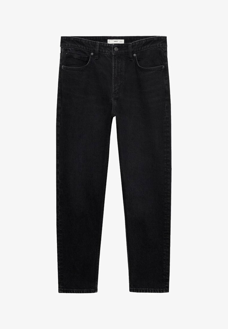 Mango BEN TAPERED FIT - Slim fit džinsi - melns džinsa audums