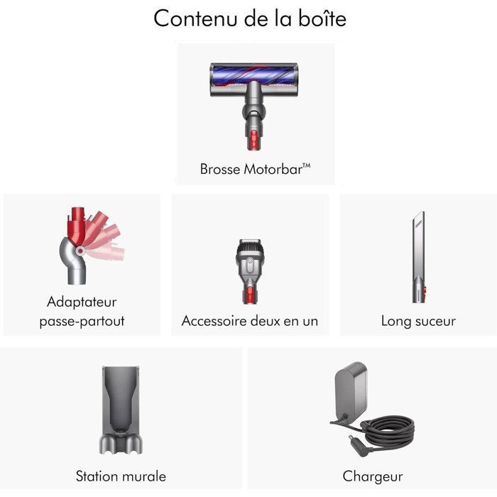 Dyson V10 Origin - Aspirateur Balai Sans fil - 125000 t/min - Puissance d'aspiration 150 AW - Autonomie jusqu'à 60 minutes