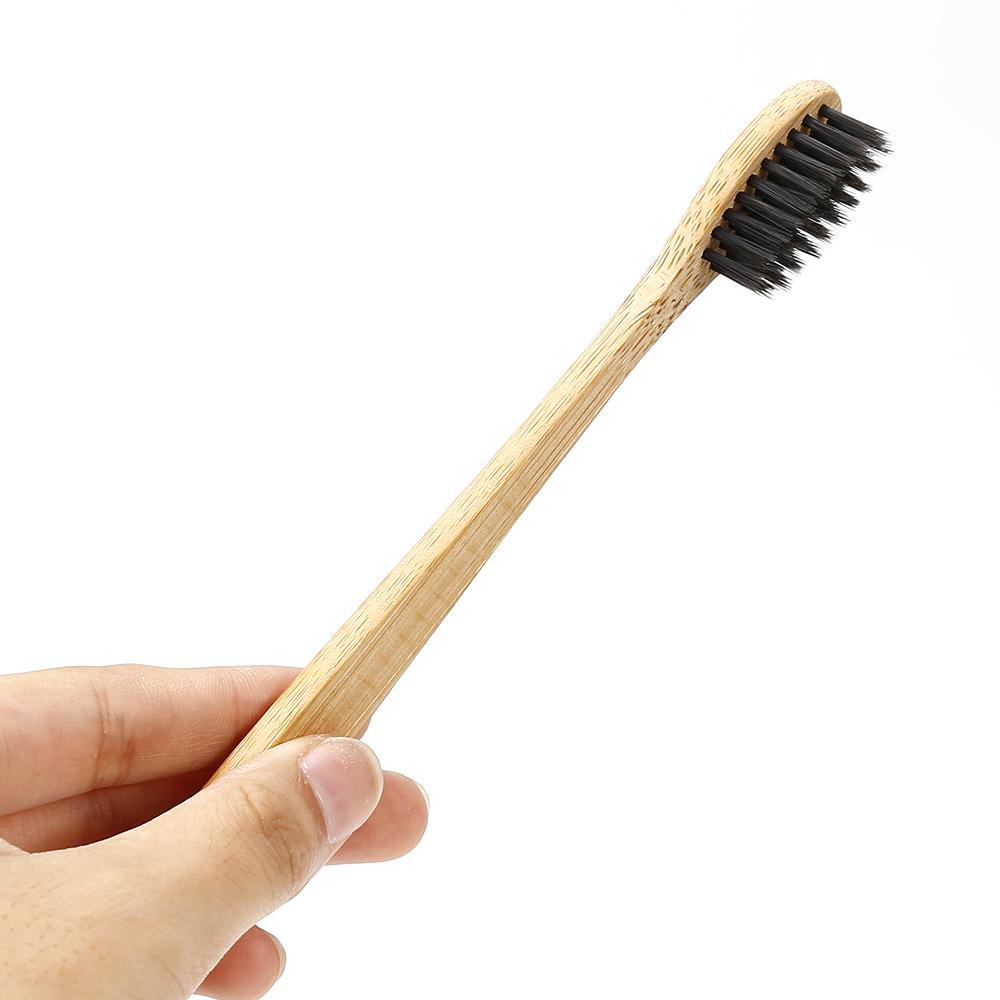Brosse à dents en bambou Y&W&F (1 pièce) - Soin bucco-dentaire - Brosse à dents écologique et douce - Manche en nylon et bois naturel