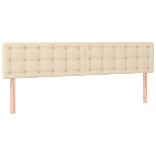Wezgłowie Kremowy 200 x 5 x 78/88 cm Tkanina vidaXL