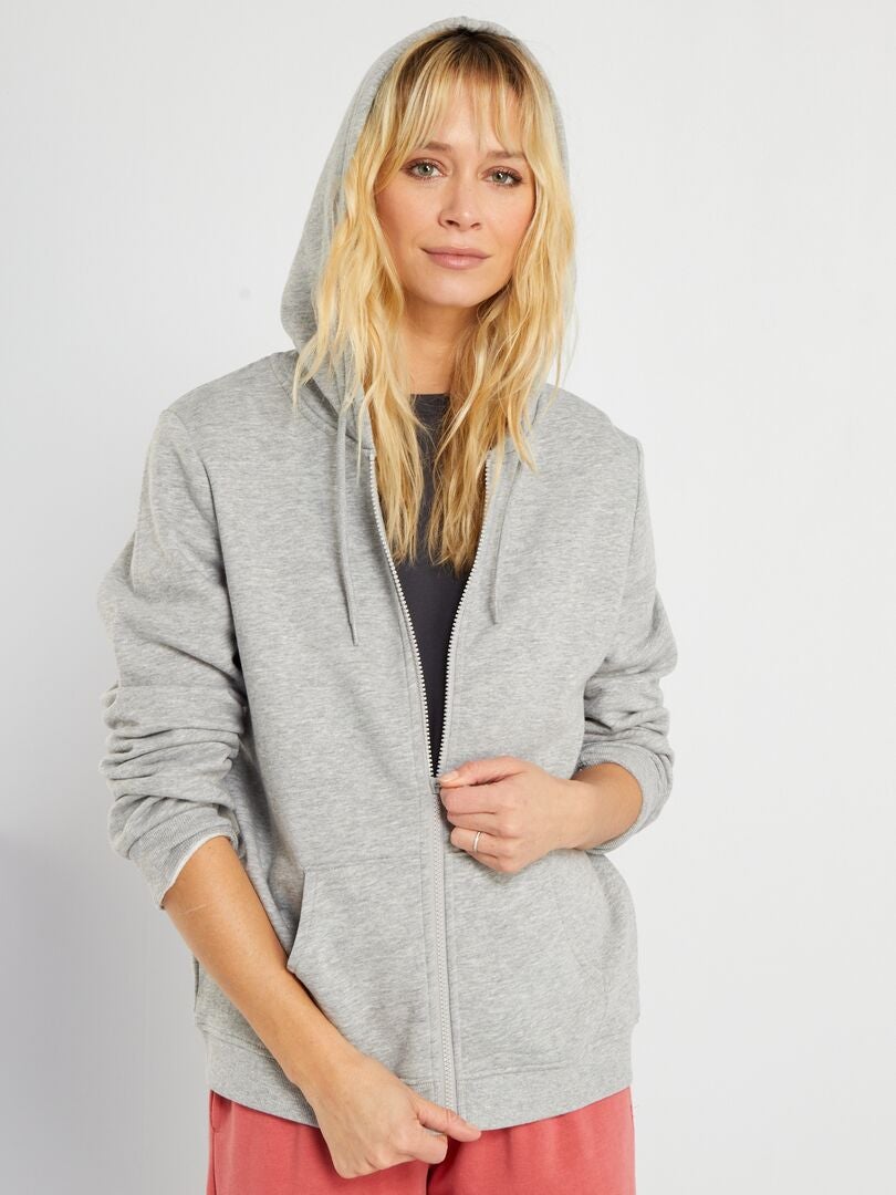 Sudadera con cremallera - GRIS