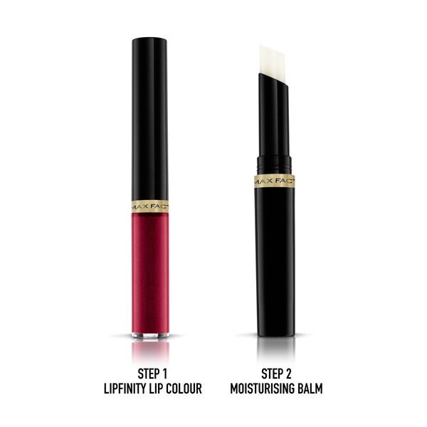 „Max Factor Lipfinity“ lūpų dažai, 335 „Just In Love“, 2 žingsnių ilgai išliekantys lūpų dažai, 2,3 ml