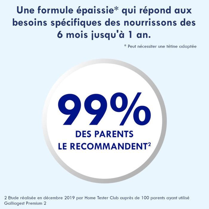 3 Boîtes de Lait en poudre Galliagest Premium 2 (3x820g) - Gallia De 6 à 12 Mois