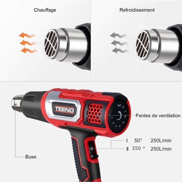 Pistola de ar quente TEENO® 2000W - Kit com 8 acessórios
