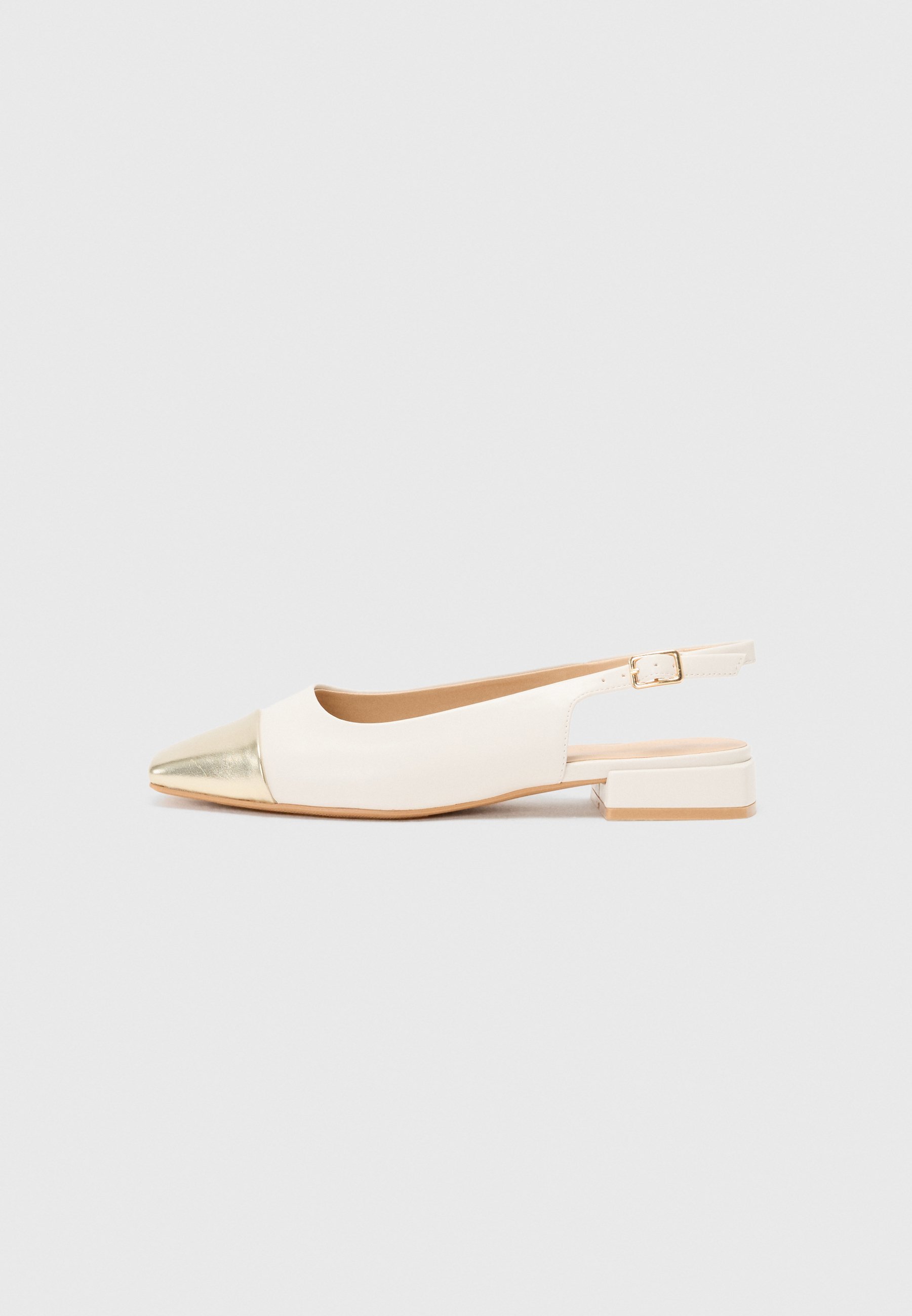 Ballerine Anna Field Wide Fit con cinturino posteriore - color bianco sporco/oro