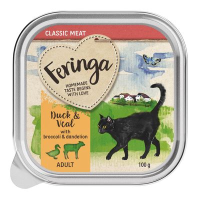 12 vaschette da 100 g di cibo umido per gatti Feringa Classics Meat Menu - Prezzo speciale!*