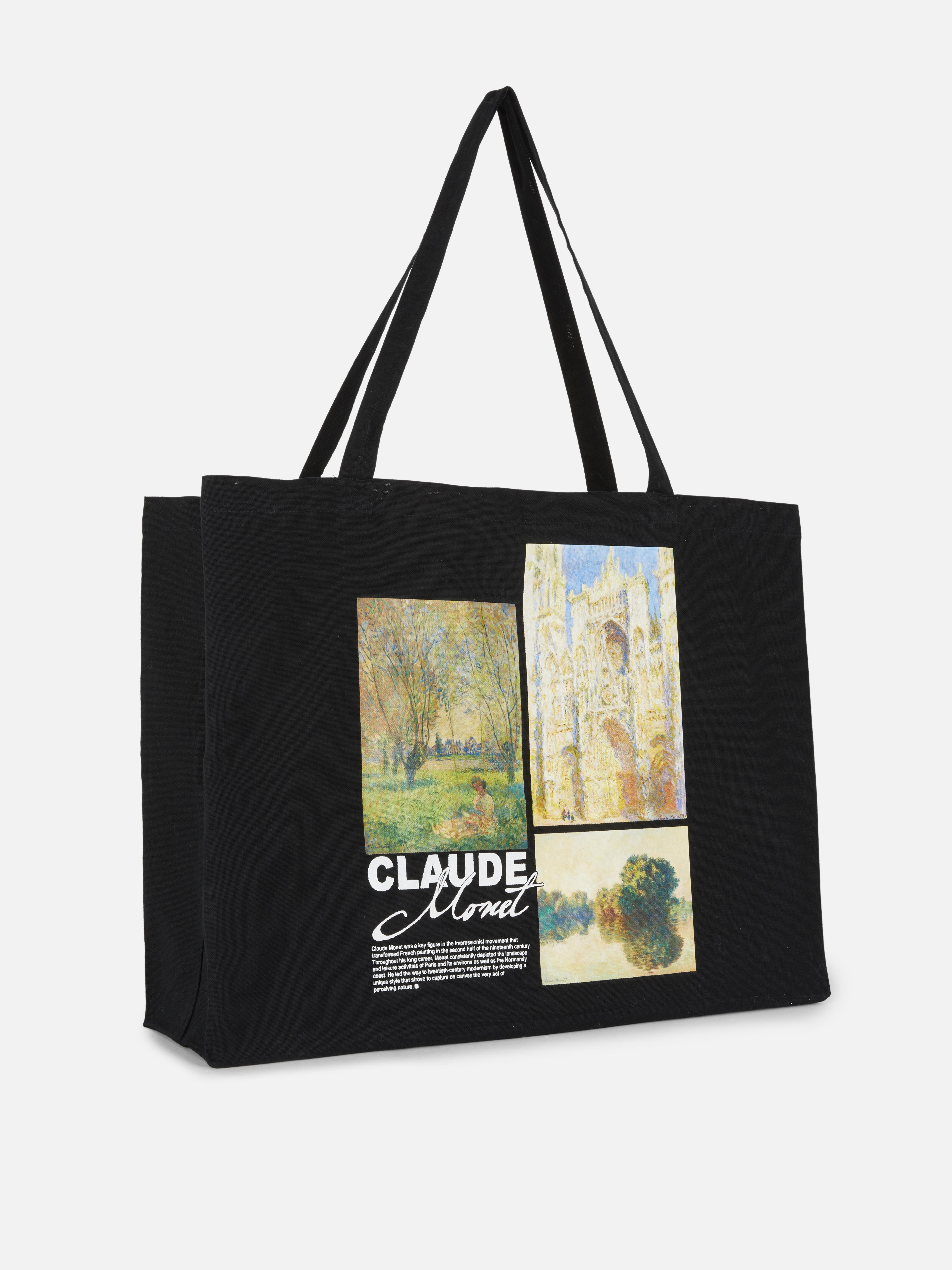 Geantă tote XL Claude Monet O geantă extra-mare din pânză cu două curele de umăr și un imprimeu Monet