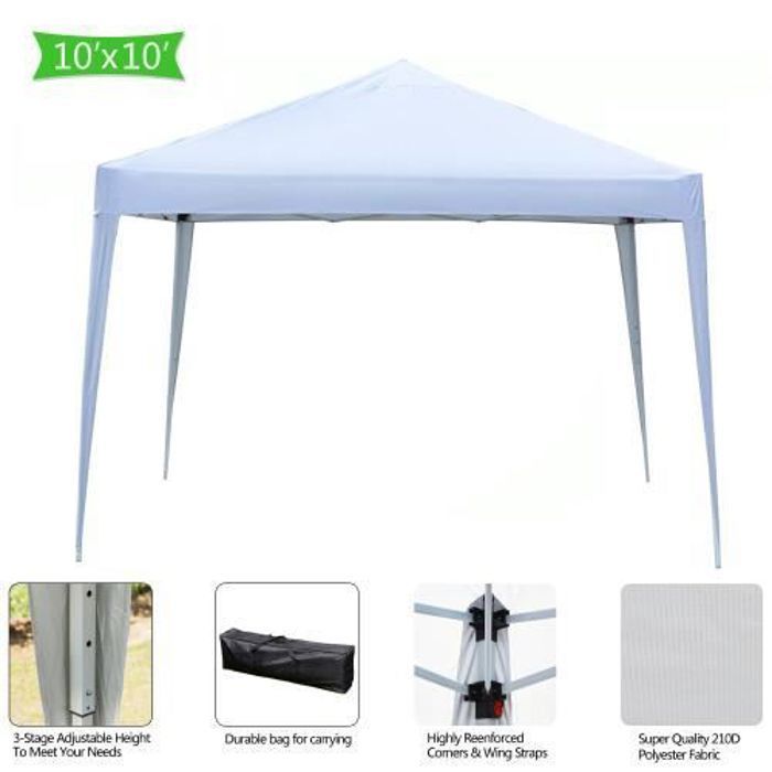 3x3m Pop-Up Folding Garden Gazebo - Waterproof Tent with Bag