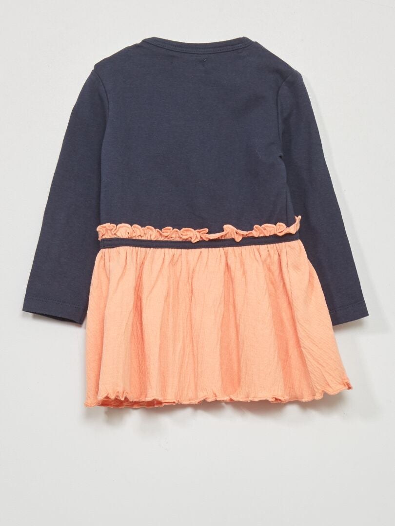Jersey jurk met lange mouwen - ROZE