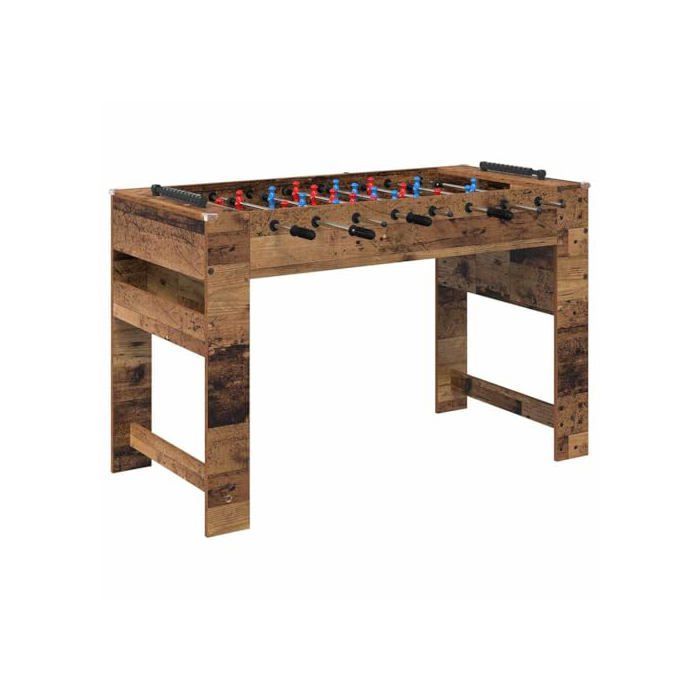 vidaXL Tafelvoetbaltafel van bewerkt hout - Antiek hout - 125x60,5x80 cm - Antislip handgrepen - 22 spelers