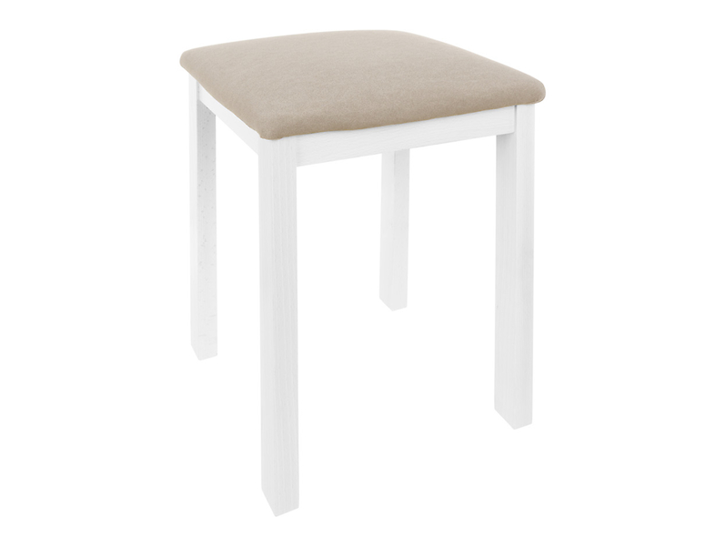 Taboret tapicerowany Mardaryn beżowy/biały ciepły