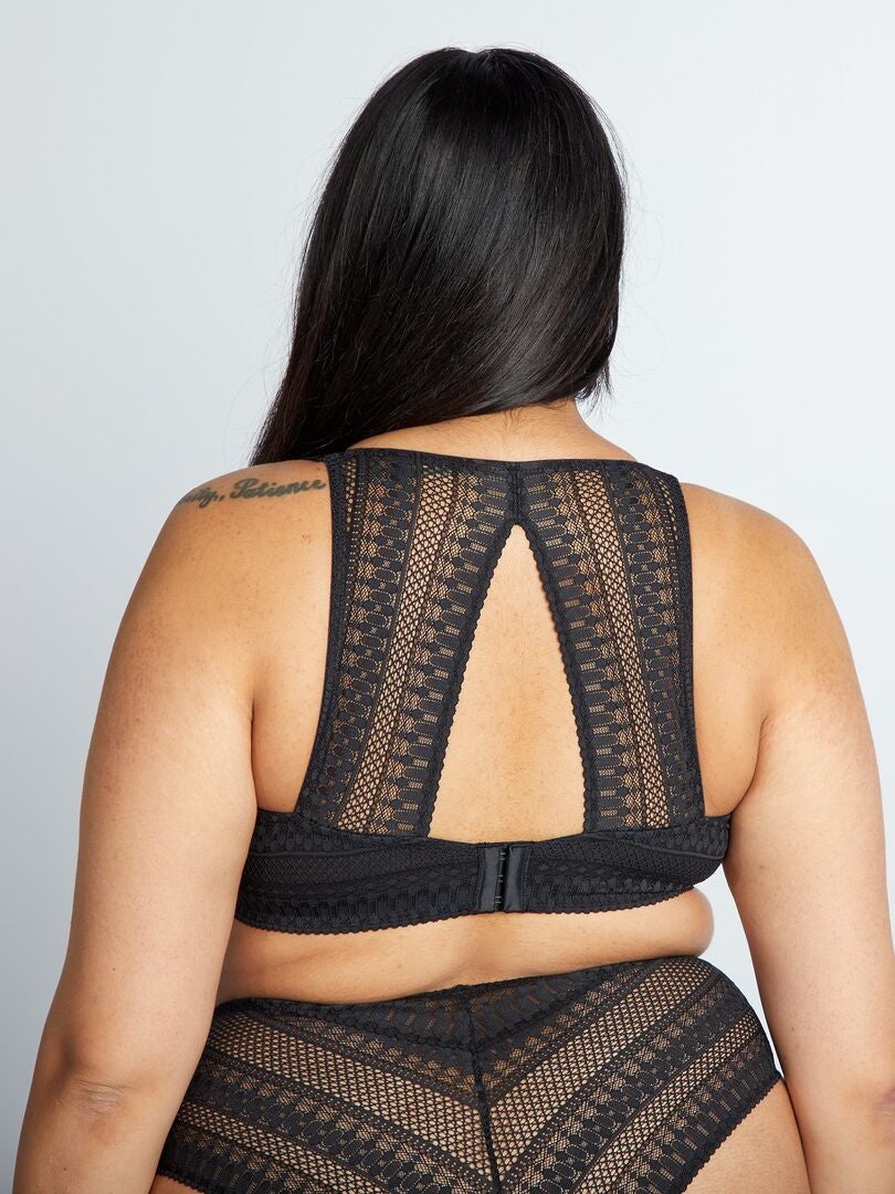 Sutiã Racerback de Renda - Preto