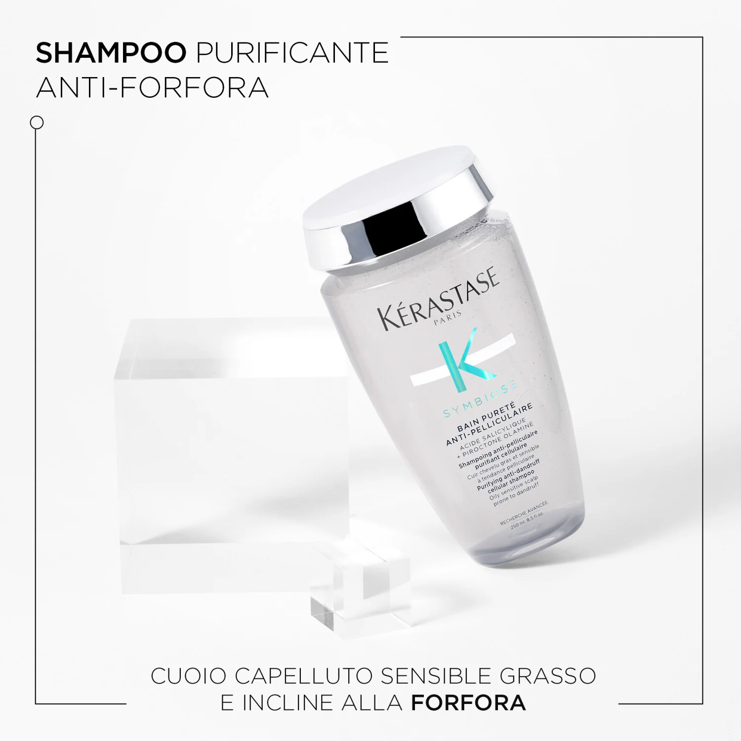 Symbiose Bain Pureté Anti-Pelliculaire - Shampoo Antiforfora, Shampoo Purificante