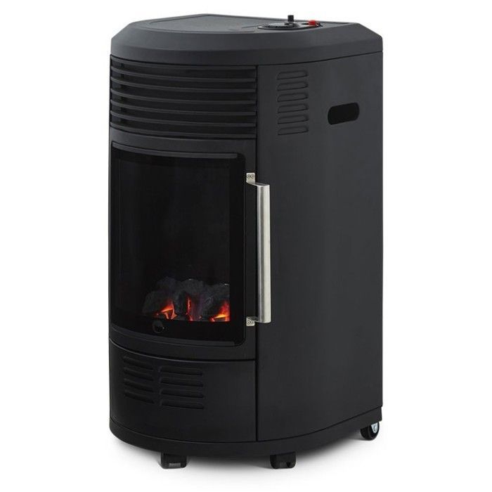 Volga gaskachel - FAVEX - Infrarood haardeffect - 6 warmtestanden - Tot 40 m², zwart