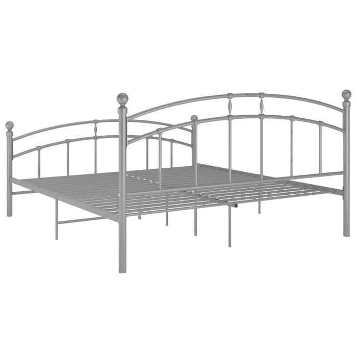 Grigio 200 x 200 cm - Letto in metallo - Portata massima 150 kg - Struttura letto - Materasso non incluso - Metallo grigio 200x200 cm 005_769789