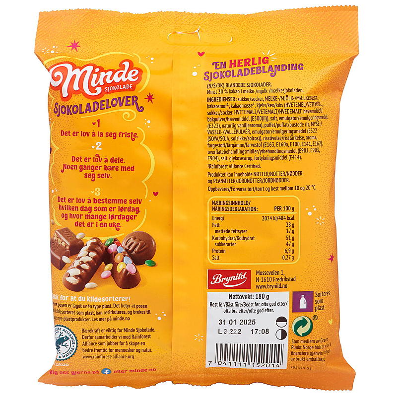 Minde Minde Snacks 180 g, keltainen