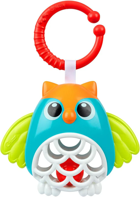 Chicco Uil Rammelaar Contrast Hangend Speelgoed met Rammelaar