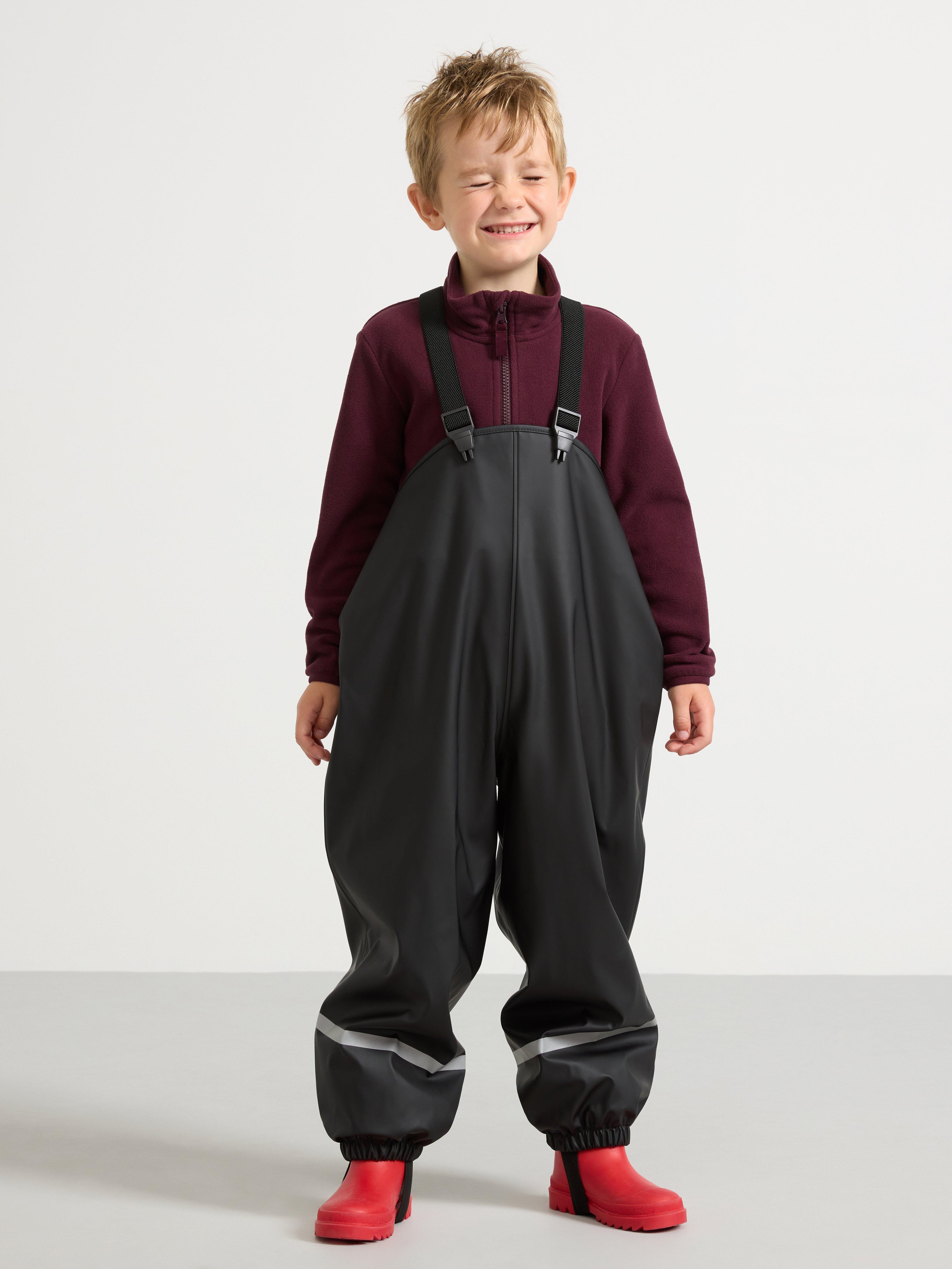 Kišne hlače s flis postavom crne boje