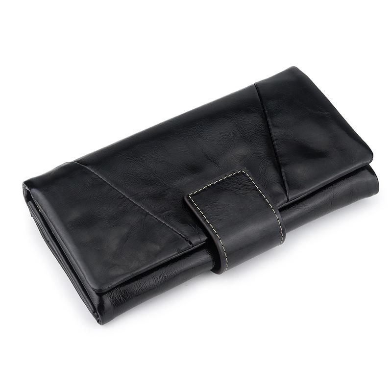 Portefeuilles et porte-monnaie pour femmes en cuir véritable 100% de haute qualité, pochette zippée, sac à billets long de luxe, Carteras Cuzdan