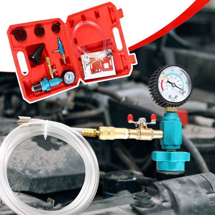 Kit di riempimento del liquido di raffreddamento - 1 pezzo - Strumento di spurgo del radiatore a vuoto - Adatto per auto - Rosso Cuneary