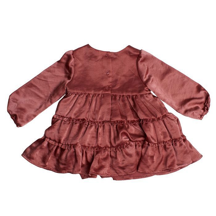 Vestido de manga larga con volantes 775381 para bebé niña - rosa