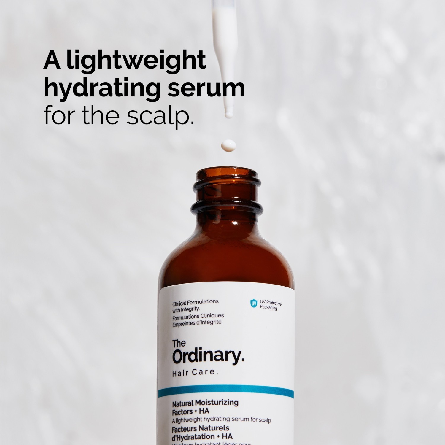 „The Ordinary“ plaukų serumas su natūraliais drėkinamaisiais faktoriais ir hialurono rūgštimi – 60 ml