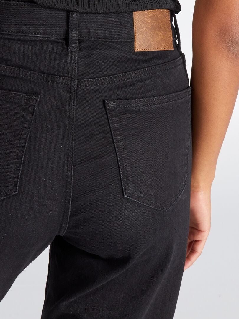 Calça jeans cintura alta regular - tamanho 34L - PRETA