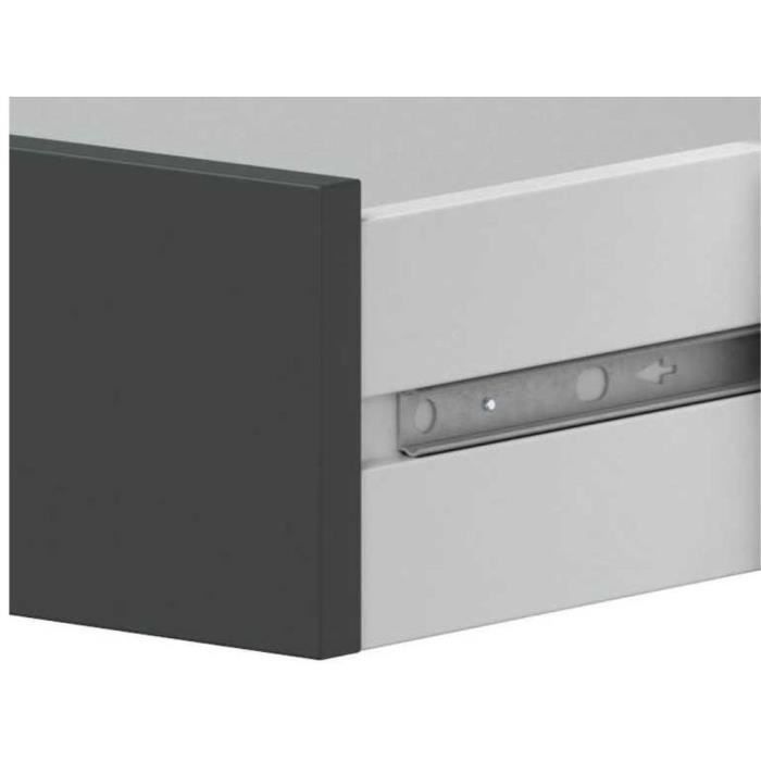 Buffet 2 portes 3 tiroirs - Panneaux de particules mélaminé - Chêne et noir - BROOKLYN L 154 cm x  P 41 cm x H 74 cm