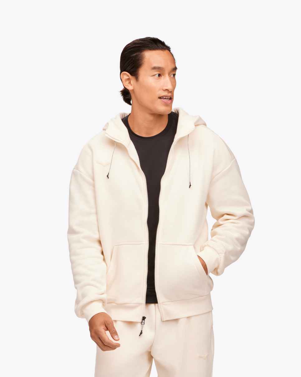 HOKA HOKA Essential Full Zip Hoodie Eggnog