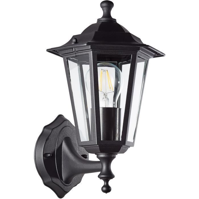 Außenwandleuchte – BRILLIANT – CARLEEN – Metall/Glas – Schwarz – E27, max. 60 W