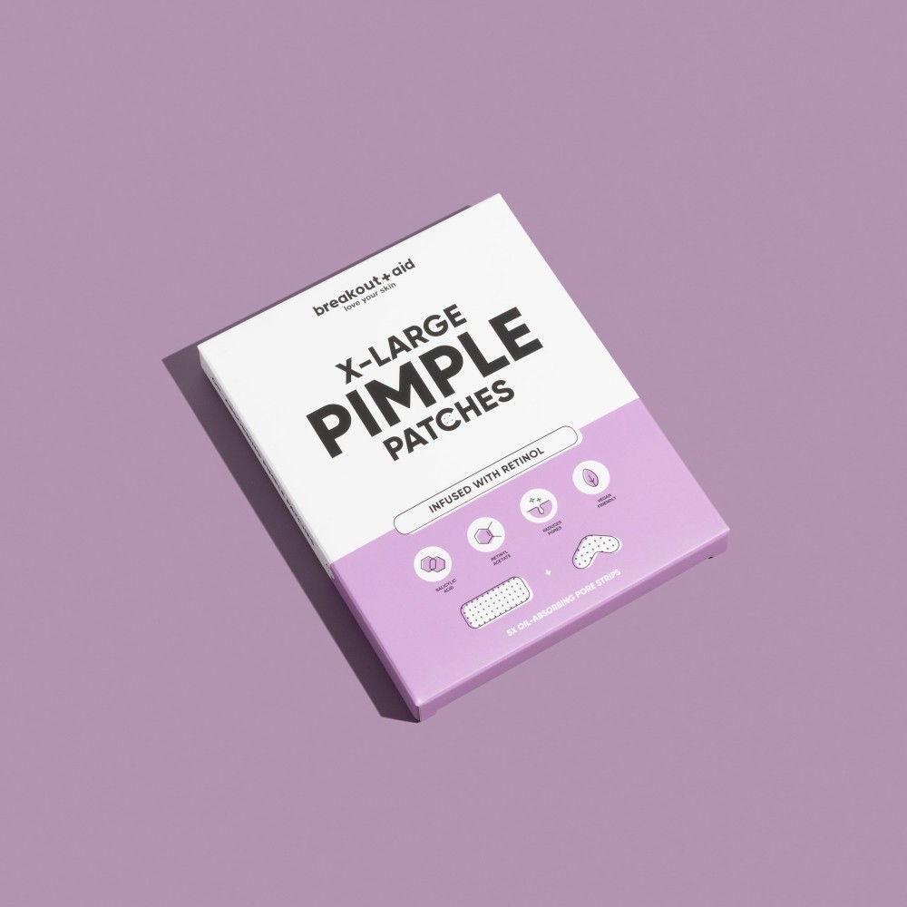 Breakout + Aid X large pimple patches Infused with Ret inol and Salicylic acid