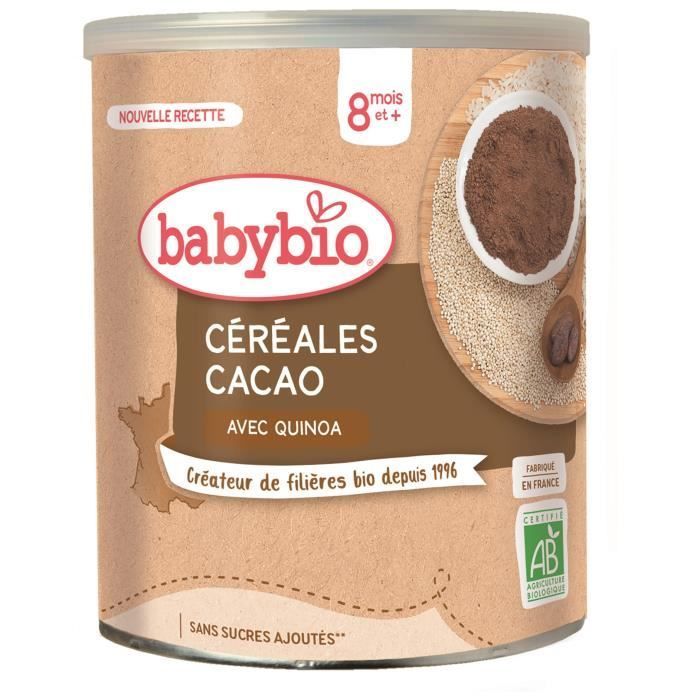 BABYBIO - Cereali al cacao - Biologici - 220 g - Dagli 8 mesi