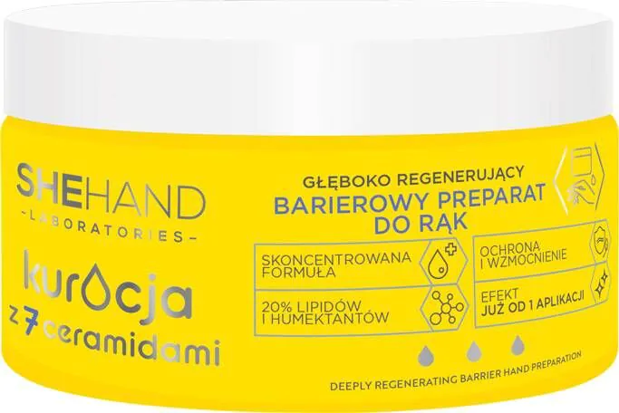 SheHand Kuracja z 7 ceramidami, głęboko regenerujący barierowy preparat do rąk 80 g