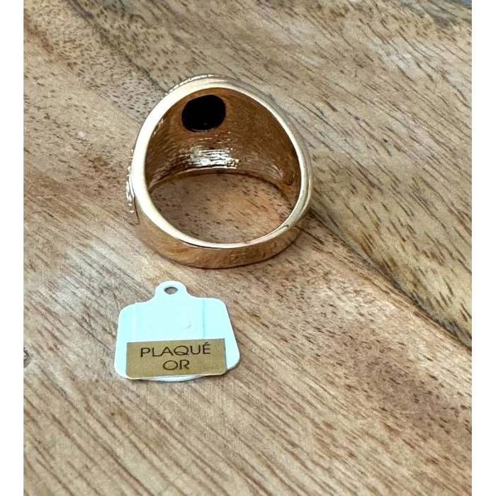 Signet Ring - BIJOUXIA - Army Black Onyx Stone - 18K Gold Plated - Unisex