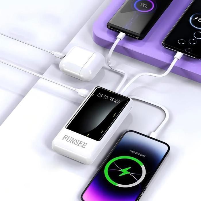 FUNSEE® Mini Power Bank Portátil de 50000mAh com 4 Portas USB para Android, iPhone e todos os outros celulares