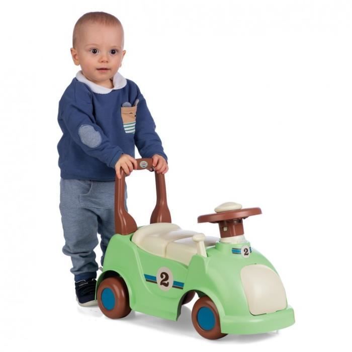 CHICOS Vintage Rutschauto – Grün und Braun – 4 Räder – Für Babys ab 10 Monaten