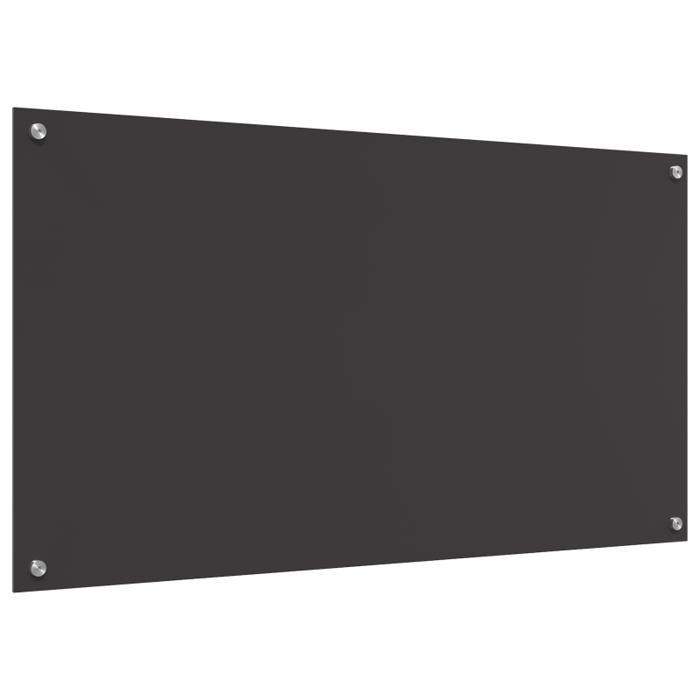 Panel antisalpicaduras de cocina - 110 x 60 cm - Cristal templado - Gris oscuro - Acabado mate